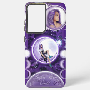 Coque Samsung Galaxy Enfant mauve lune