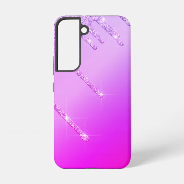 Coque Samsung Galaxy Éperche de Parties scintillant de néon rose violet (Verso)