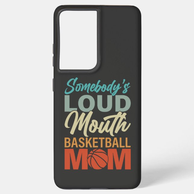 Coque Samsung Galaxy Esprit de maman de basketball à bouche forte de qu (Verso)