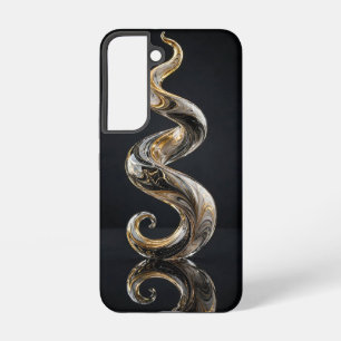 Coque Samsung Galaxy Étui de sculpture en spirale S or noir blanc
