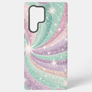 Coque Samsung Galaxy Étui de téléphone à paillettes pastel en spirale