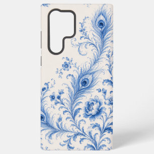 Coque Samsung Galaxy Étui de téléphone à plumes de paon bleu