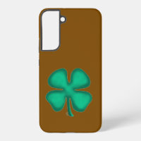 Étui de téléphone brun S22Plus Trèfle irlandais Lu