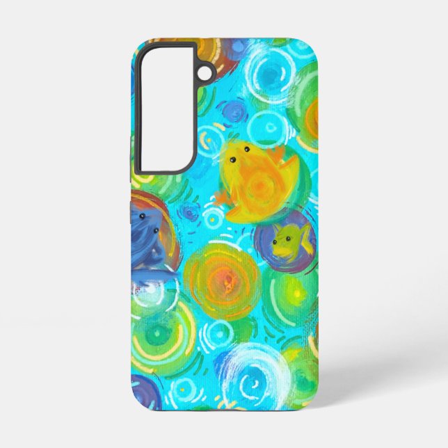 Coque Samsung Galaxy Étui de téléphone en eau colorée Grenouilles Arc-e (Verso)