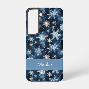 Coque Samsung Galaxy Étui de téléphone flocon de neige bleu personnalis