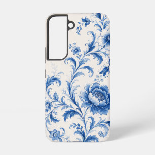 Coque Samsung Galaxy Étui de téléphone floral Pivoine Rococo Bleu