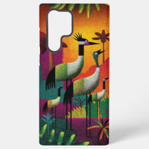 Étui de téléphone Jungle Pop Cranes Couronnées