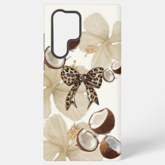 Coque Samsung Galaxy Étui de téléphone neutre à motif d'Hibiscus Tropic