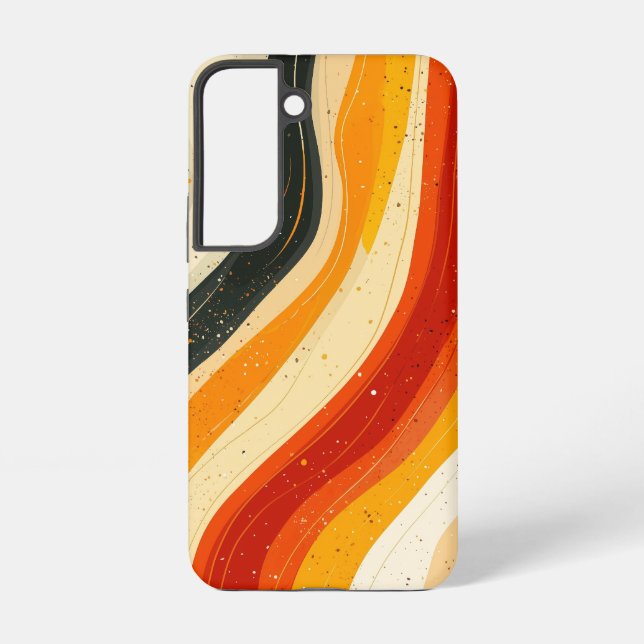 Coque Samsung Galaxy Étui de téléphone Orange Wave Rush (Verso)
