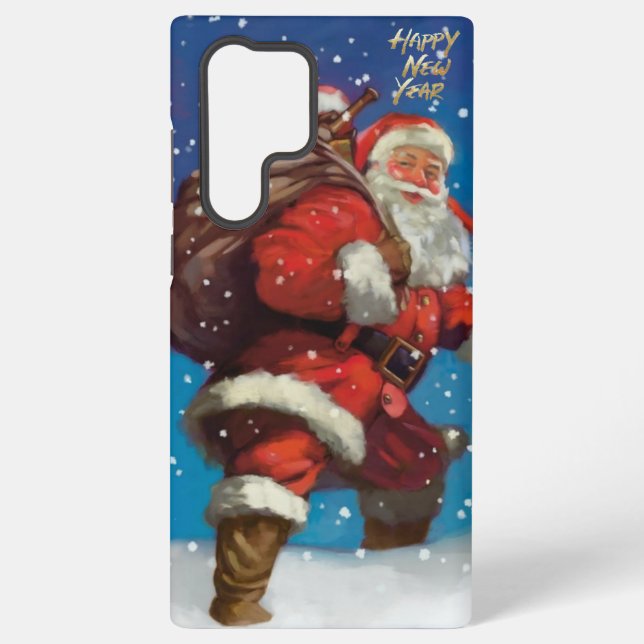 Coque Samsung Galaxy Étui de téléphone Santa Clause bonne année  (Verso)