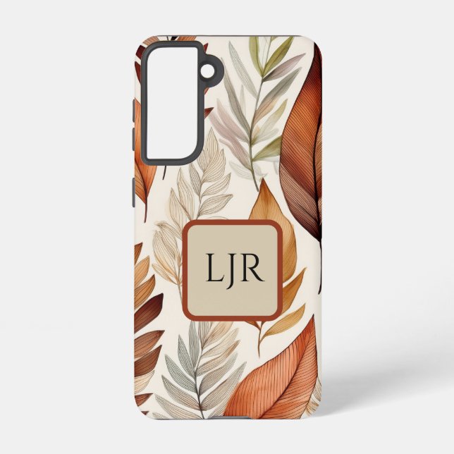 Coque Samsung Galaxy Étui de téléphone Terre botanique Brun et Sauge (Verso)