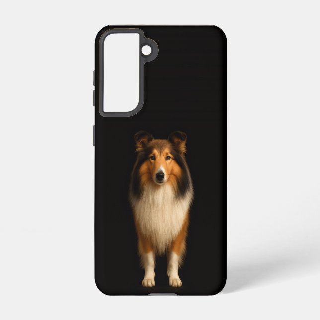 Coque Samsung Galaxy Étui Galaxy S21 Black 4 Luxe, Collie Loyal (Verso)