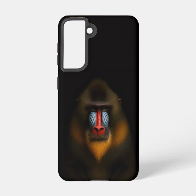 Coque Samsung Galaxy Étui Galaxy S21 Black 4 Luxe, Mandrill Singe (Verso)