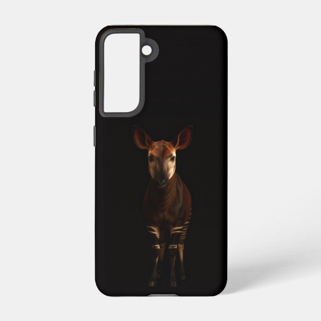 Coque Samsung Galaxy Étui Galaxy S21 Black 4 Luxe, Okapi de forêt (Verso)