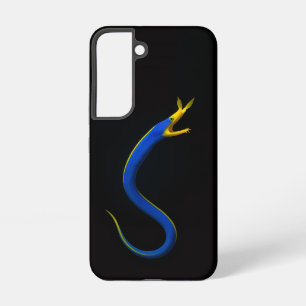 Coque Samsung Galaxy Étui Galaxy S22 Black 4 Luxe, Anguille Ruban Bleu