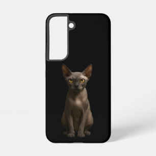 Coque Samsung Galaxy Étui Galaxy S22 Black 4 Luxe, Chat Sphynx