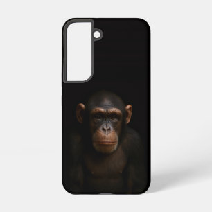 Coque Samsung Galaxy Étui Galaxy S22 Black 4 Luxe, Chimpanzé Serein