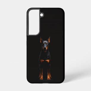 Coque Samsung Galaxy Étui Galaxy S22 Black 4 Luxe, Doberman Gardien