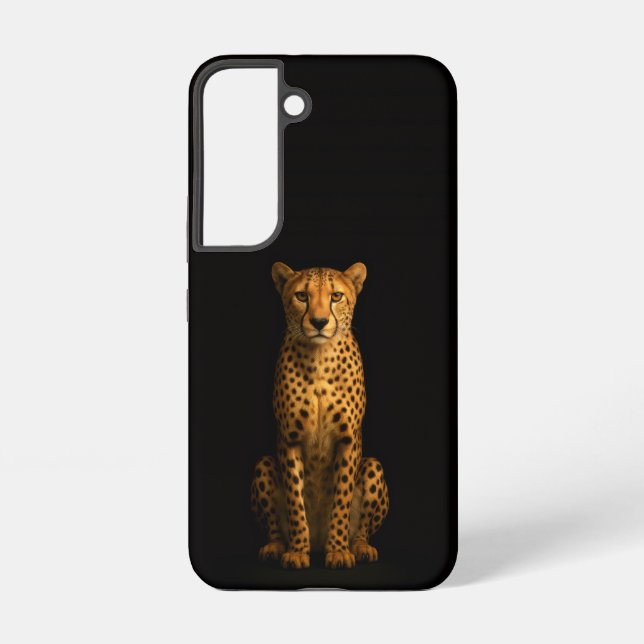 Coque Samsung Galaxy Étui Galaxy S22 Black 4 Luxe, Guépard Élégant (Verso)