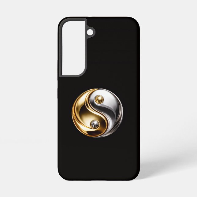 Coque Samsung Galaxy Étui Galaxy S22 Black 4 Luxe, Harmony Yin Yang (Verso)