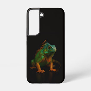 Coque Samsung Galaxy Étui Galaxy S22 Black 4 Luxe, Iguane Vert