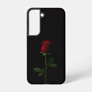 Coque Samsung Galaxy Étui Galaxy S22 Black 4 Luxe, Rose Rouge Velours