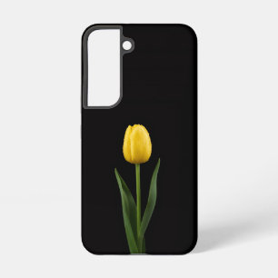 Coque Samsung Galaxy Étui Galaxy S22 Black 4 Luxe Tulipe Dorée