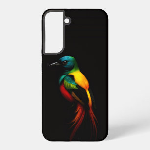 Coque Samsung Galaxy Étui Galaxy S22 Plus Black 4 Luxe, Oiseau Arc-en-C
