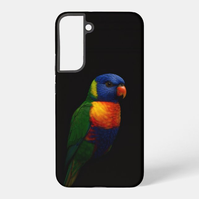 Coque Samsung Galaxy Étui Galaxy S22 Plus Black 4 Luxe, perroquet Loriq (Verso)
