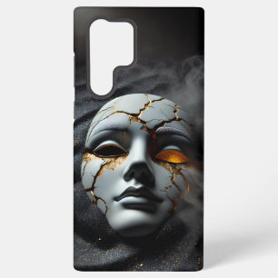 Coque Samsung Galaxy Étui Galaxy S22 Ultra Cracked Porcelain Mask