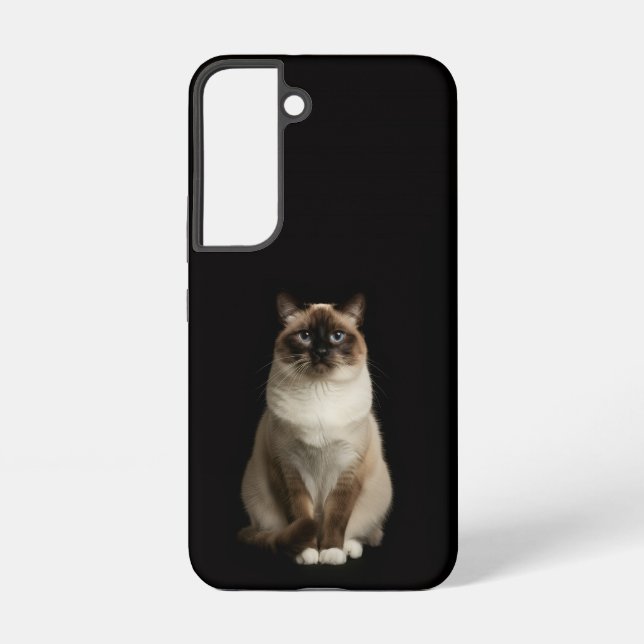 Coque Samsung Galaxy Étui Noir 4 Luxe Galaxy S22, Chat Birman (Verso)