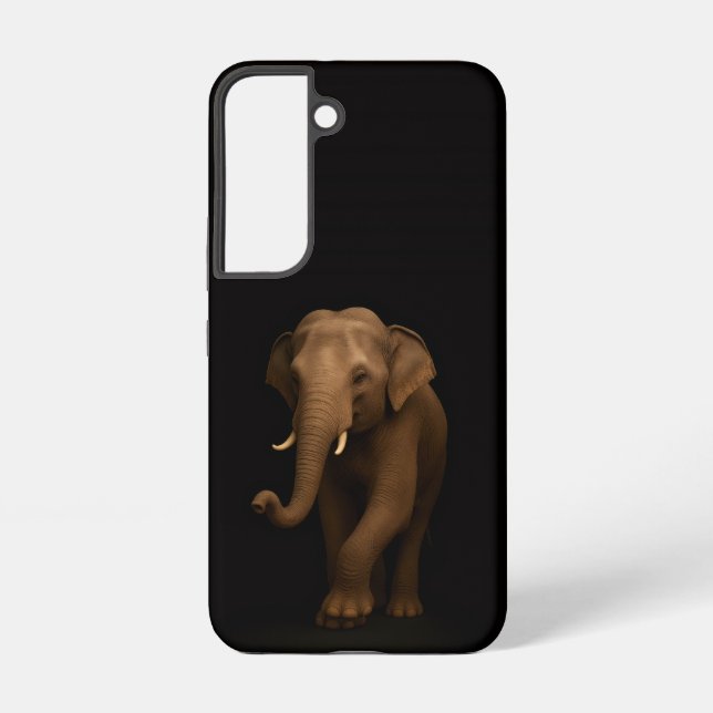 Coque Samsung Galaxy Étui Noir 4 Luxe Galaxy S22, Éléphant d'Inde (Verso)