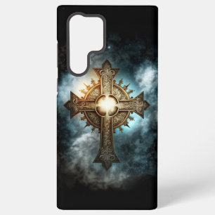 Coque Samsung Galaxy Étui pour Samsung Galaxy à croix chrétienne célest