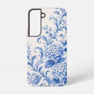 Coque Samsung Galaxy Étui pour téléphone en bleu avec hydrangea de styl