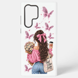 Coque Samsung Galaxy Étui pour téléphone Girl Boho Papillon | Bonnes Vi