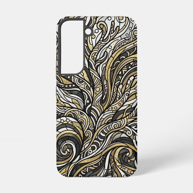 Coque Samsung Galaxy Étui Samsung Corail Abstrait Or (Verso)