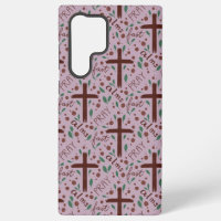 Étui Samsung Croix et Roses de Carême Dessinés à l