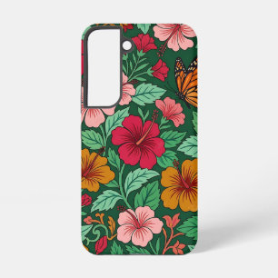 Coque Samsung Galaxy Étui Samsung Fleur Abstrait Hibiscus Papillon