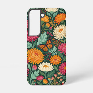 Coque Samsung Galaxy Étui Samsung Fleurs Bohème Abstraites Papillons