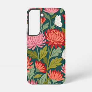 Coque Samsung Galaxy Étui Samsung Fleurs de Chrysanthème Abstraites