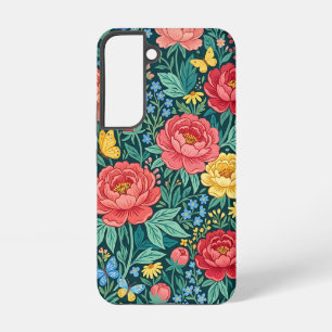 Coque Samsung Galaxy Étui Samsung Fleurs de Pivoine Bohème Abstraites