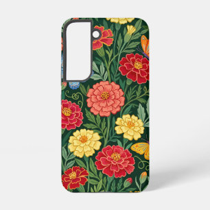 Coque Samsung Galaxy Étui Samsung Fleurs de Souci Bohème Abstraites