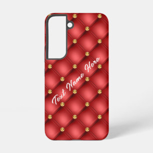 Coque Samsung Galaxy Étui Samsung Galaxy Red Gold avec Texte Personnali