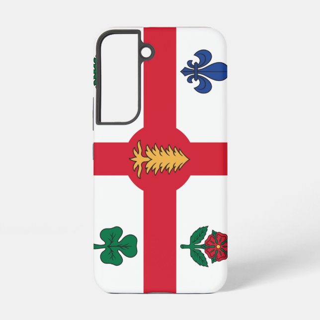 Coque Samsung Galaxy Étui Samsung Galaxy S22 Drapeau de Montréal (Verso)