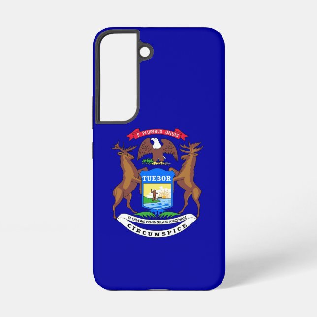 Coque Samsung Galaxy Étui Samsung Galaxy S22 Drapeau du Michigan (Verso)