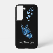 Étui Samsung Galaxy S22 Papillon Bleu Nom Personna