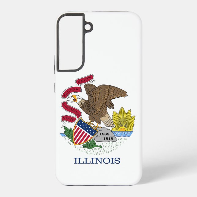 Coque Samsung Galaxy Étui Samsung Galaxy S22 Plus Drapeau de l'Illinois (Verso)