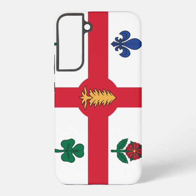 Coque Samsung Galaxy Étui Samsung Galaxy S22 Plus Drapeau de Montréal (Verso)