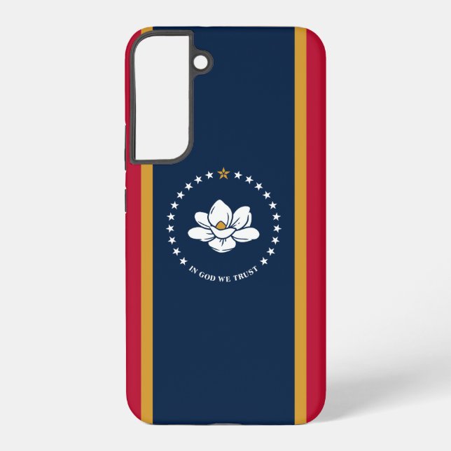 Coque Samsung Galaxy Étui Samsung Galaxy S22 Plus Drapeau du Mississipp (Verso)