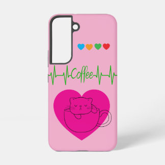 Coque Samsung Galaxy Étui Samsung personnalisé Chat Café dans Tasse – R